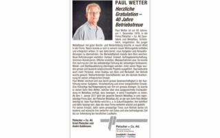 40 Jahre Paul Wetter