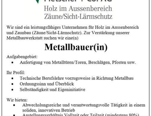 Metallbauer (in) gesucht!