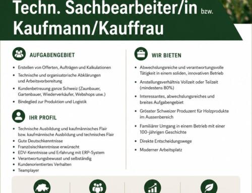 Techn. Sachbearbeiter/in bzw. Kaufmann/Kauffrau gesucht!